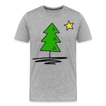 Sapin - T-shirt bio Premium Homme - gris chiné - Devant - Damien (186cm)