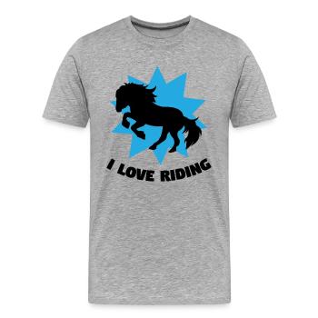 Chevaux Chevaux islandais Déclaration Équitation Cheval Amour - T-shirt bio Premium Homme - gris chiné - Devant - Damien (186cm)