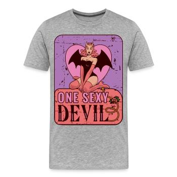 Sexy devil - Men's Premium Organic T-Shirt - heather grey - Front - Damien (186cm)