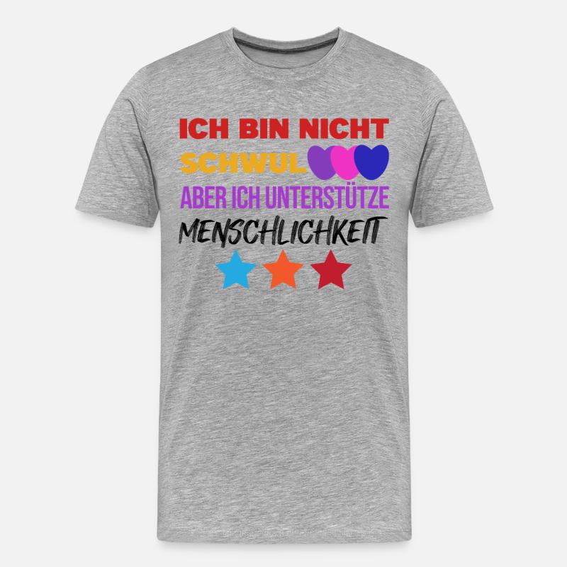 Lesbisch Lgbt Gleichberechtigung Statement Herz - Männer Premium Bio T-Shirt - Grau meliert