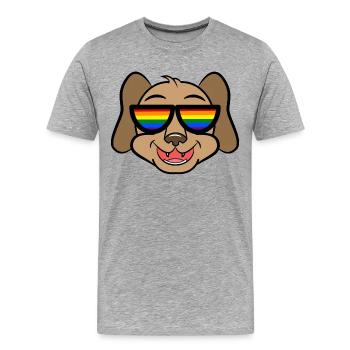 Cool Hund Lgbt Regenbogen Lesben Homosexuell - Männer Premium Bio T-Shirt - Grau meliert - Vorne - Damien (186cm)