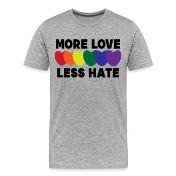 Homo Heart Lgbt Déclaration de sexualité Relation - T-shirt bio Premium Homme - gris chiné - Devant - Damien (186cm)