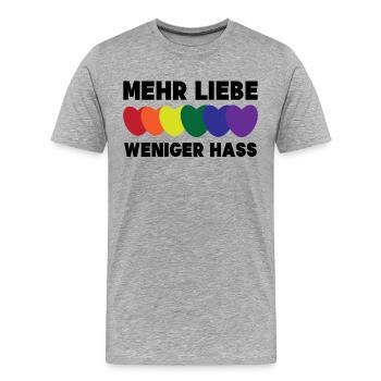 Lgbt Gleichberechtigung Statement Homosexuell Herz - Männer Premium Bio T-Shirt - Grau meliert - Vorne - Damien (186cm)