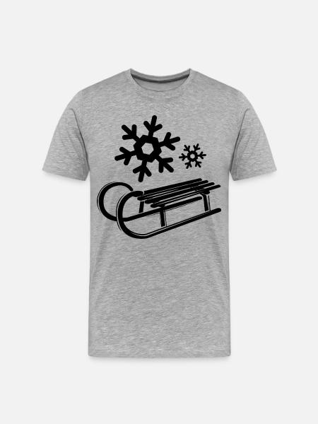 Snow Sleds Ice Crystals Snowflakes Winter - Men's Premium Organic T-Shirt - heather grey