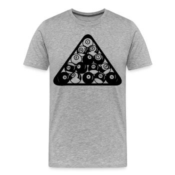 Billard Triangel - Männer Premium Bio T-Shirt - Grau meliert - Vorne - Damien (186cm)