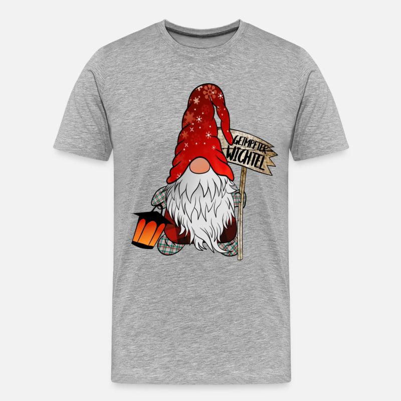 Geimpfter Wichtel - Männer Premium Bio T-Shirt - Grau meliert