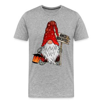 Anti Wichtel Weihnachts Zwerg - Männer Premium Bio T-Shirt - Grau meliert - Vorne - Damien (186cm)