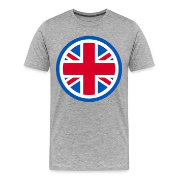 Royaume-Uni - Union Jack - T-shirt bio Premium Homme - gris chiné - Devant - Damien (186cm)