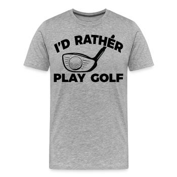 Lustiger Golfspieler - Männer Premium Bio T-Shirt - Grau meliert - Vorne - Damien (186cm)