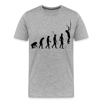 Évolution humaine, escalade sur glace, grimpeurs sur glace - T-shirt bio Premium Homme - gris chiné - Devant - Damien (186cm)