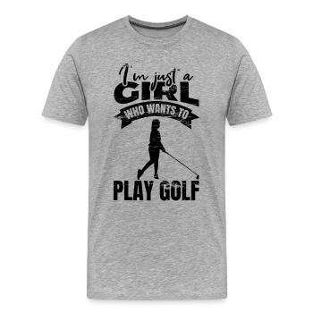 Golfeur - T-shirt bio Premium Homme - gris chiné - Devant - Damien (186cm)