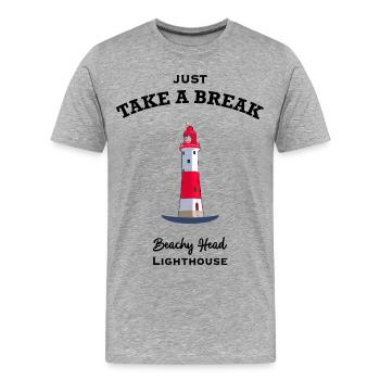 Angleterre, East Sussex, Beachy Head Lighthouse Break - T-shirt bio Premium Homme - gris chiné - Devant - Damien (186cm)