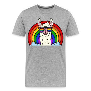 Bisexual Lama Lgbt Rainbow Human Rights Gay - Men's Premium Organic T-Shirt - heather grey - Front - Damien (186cm)