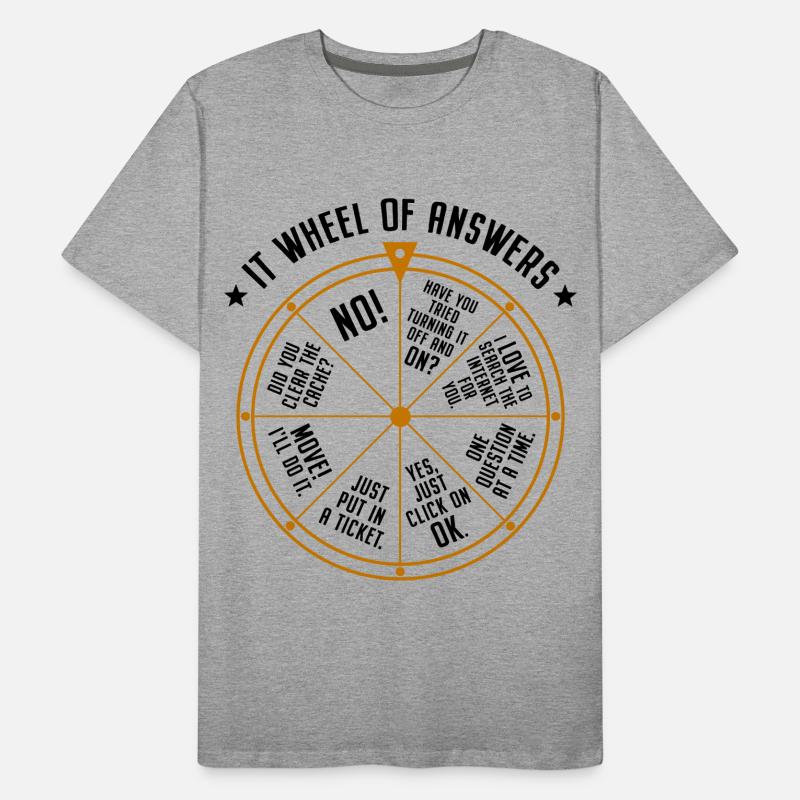 Support informatique Roue de la fortune Service Desk IT Helpdesk Nerd T-shirt bio Premium Homme