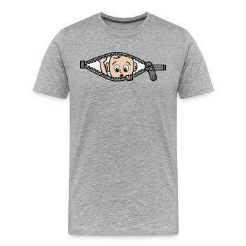 Bébé Mère Enceinte Ventre de bébé Famille née - T-shirt bio Premium Homme - gris chiné - Devant - Damien (186cm)