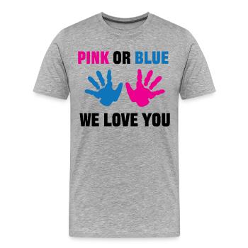Parents Déclaration de famille Grossesse Grossesse - T-shirt bio Premium Homme - gris chiné - Devant - Damien (186cm)