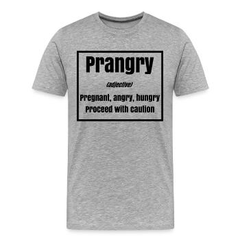 Mère Grossesse Grossesse Déclaration Famille - T-shirt bio Premium Homme - gris chiné - Devant - Damien (186cm)