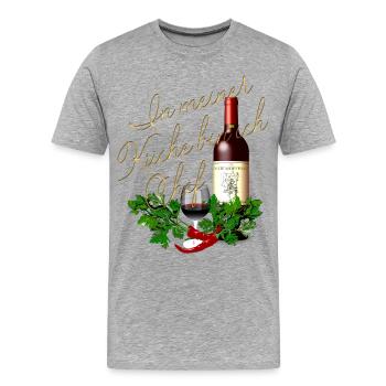 dans ma cuisine Je suis Chef Wine Glass Bottle - T-shirt bio Premium Homme - gris chiné - Devant - Damien (186cm)