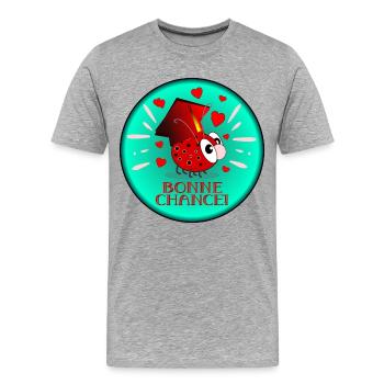 Bonne Chance Examen France - Succès - T-shirt bio Premium Homme - gris chiné - Devant - Damien (186cm)