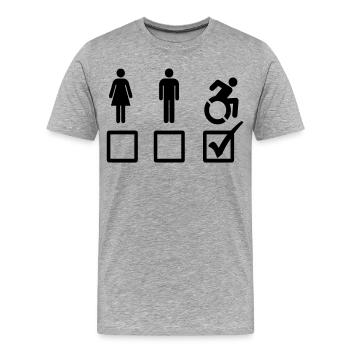 Tous les utilisateurs de fauteuils roulants sont adaptés* - T-shirt bio Premium Homme - gris chiné - Devant - Damien (186cm)