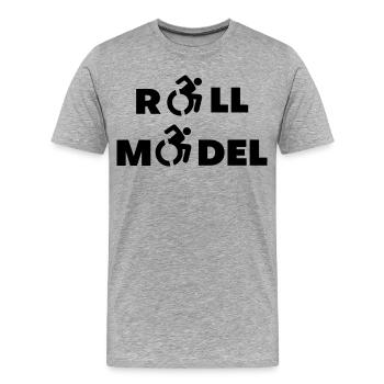 Jeder Rollstuhlfahrer ist ein Vorbild * - Männer Premium Bio T-Shirt - Grau meliert - Vorne - Damien (186cm)