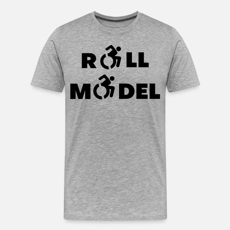 Jeder Rollstuhlfahrer ist ein Vorbild * - Männer Premium Bio T-Shirt - Grau meliert
