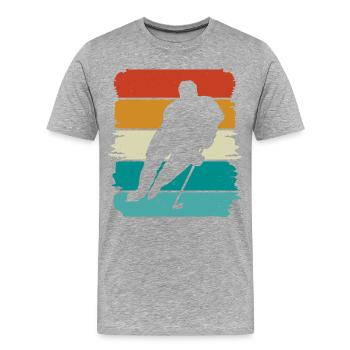 Hockey sur glace - T-shirt bio Premium Homme - gris chiné - Devant - Damien (186cm)