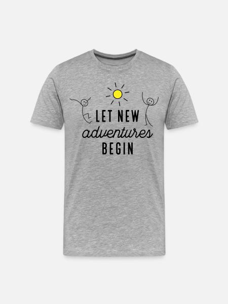 Adventure or new beginning - Men's Premium Organic T-Shirt - heather grey