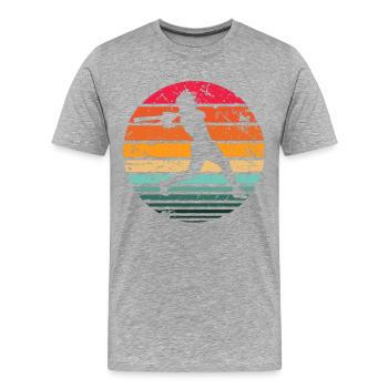 Baseball - Männer Premium Bio T-Shirt - Grau meliert - Vorne - Damien (186cm)
