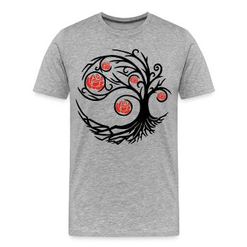 Strange black rose - Men's Premium Organic T-Shirt - heather grey - Front - Damien (186cm)