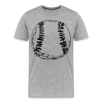 Baseball Ball - Männer Premium Bio T-Shirt - Grau meliert - Vorne - Damien (186cm)