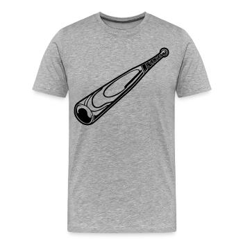 Croquis de batte de baseball - T-shirt bio Premium Homme - gris chiné - Devant - Damien (186cm)