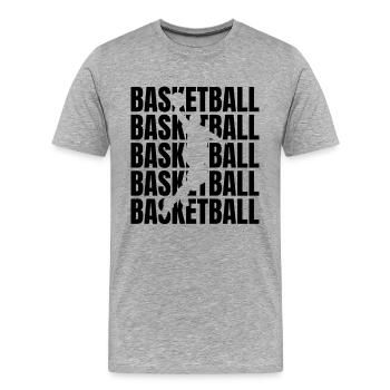 Basketballspieler - Männer Premium Bio T-Shirt - Grau meliert - Vorne - Damien (186cm)