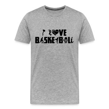 Basket-ball - T-shirt bio Premium Homme - gris chiné - Devant - Damien (186cm)