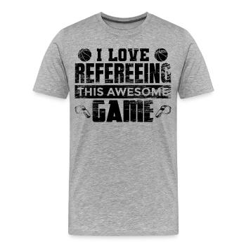Basket-ball Shiri - T-shirt bio Premium Homme - gris chiné - Devant - Damien (186cm)