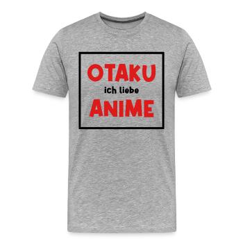 Asiatisch Anime Otaku Kanji Japan Statement - Männer Premium Bio T-Shirt - Grau meliert - Vorne - Damien (186cm)
