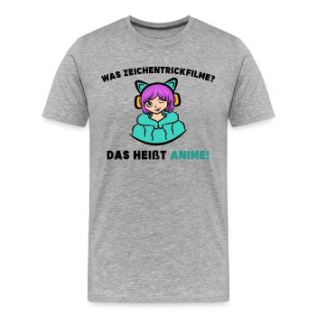 Manga Popkultur Statement Anime Japanisch - Männer Premium Bio T-Shirt - Grau meliert - Vorne - Damien (186cm)