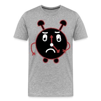 Réveil lundi matin oversleep lève-tard - T-shirt bio Premium Homme - gris chiné - Devant - Damien (186cm)