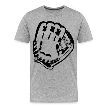 Baseball - Männer Premium Bio T-Shirt - Grau meliert - Vorne - Damien (186cm)