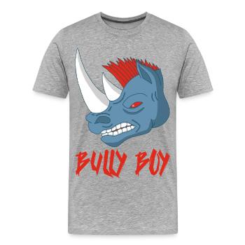 Nashornkopf - Männer Premium Bio T-Shirt - Grau meliert - Vorne - Damien (186cm)