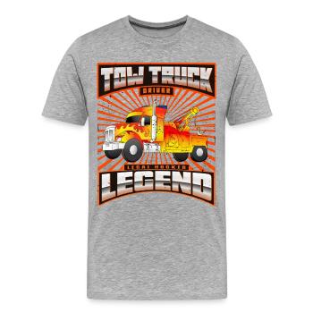 Abschleppwagen Fahrer Legende - Männer Premium Bio T-Shirt - Grau meliert - Vorne - Damien (186cm)