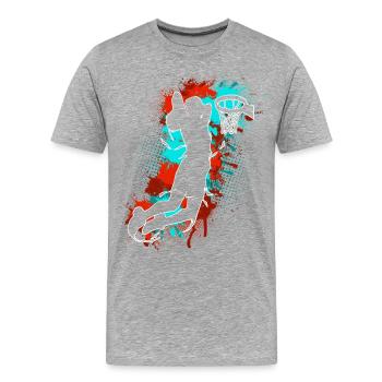 Basketball Basketballer - Männer Premium Bio T-Shirt - Grau meliert - Vorne - Damien (186cm)