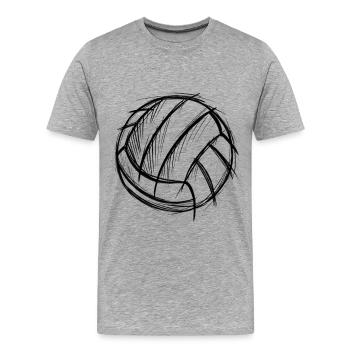Volley-ball - T-shirt bio Premium Homme - gris chiné - Devant - Damien (186cm)