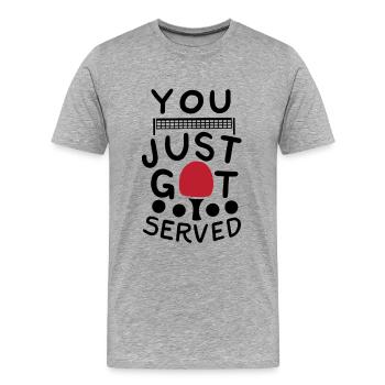 Ping Pong Saying - Men's Premium Organic T-Shirt - heather grey - Front - Damien (186cm)