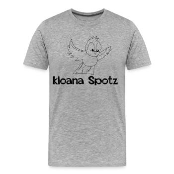 kloana Spotz-kleiner Spatz,Austrian dialect - Men's Premium Organic T-Shirt - heather grey - Front - Damien (186cm)