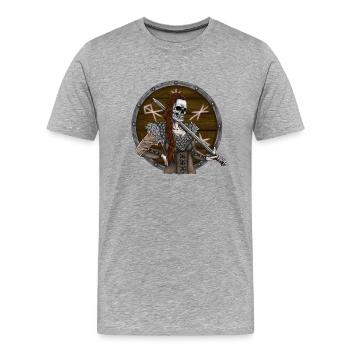 Vikingmaidwith shield - Men's Premium Organic T-Shirt - heather grey - Front - Damien (186cm)