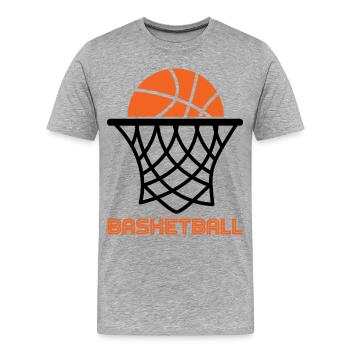 Basketball Basketballer - Männer Premium Bio T-Shirt - Grau meliert - Vorne - Damien (186cm)