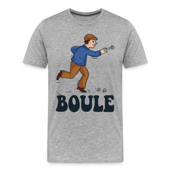Boules boules boules pour boule pétanque boule - T-shirt bio Premium Homme - gris chiné - Devant - Damien (186cm)