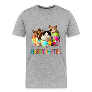 Parade der Kätzchen und Ostereier - Männer Premium Bio T-Shirt - Grau meliert - Vorne - Damien (186cm)