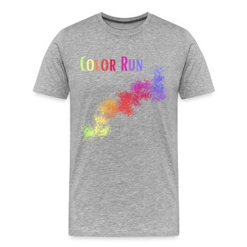 Color Run. Course sportive colorée. - T-shirt bio Premium Homme - gris chiné - Devant - Damien (186cm)